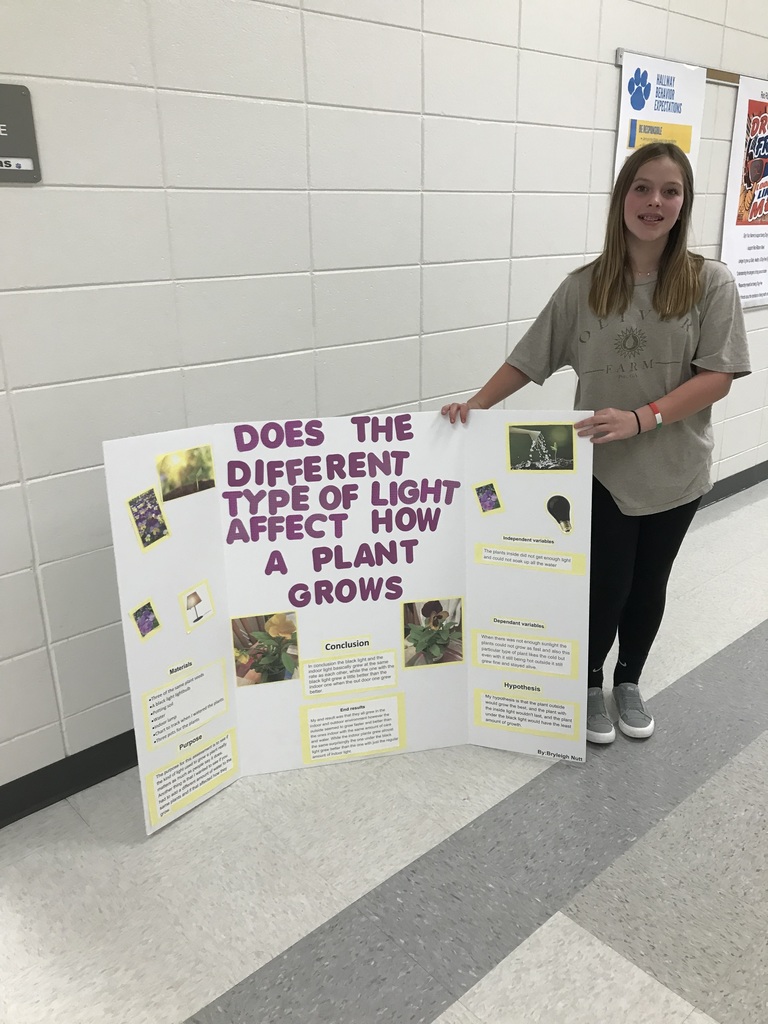 2nd place Does the Different Type of Light Affect Wow A plant grows? Bryleigh Nutt