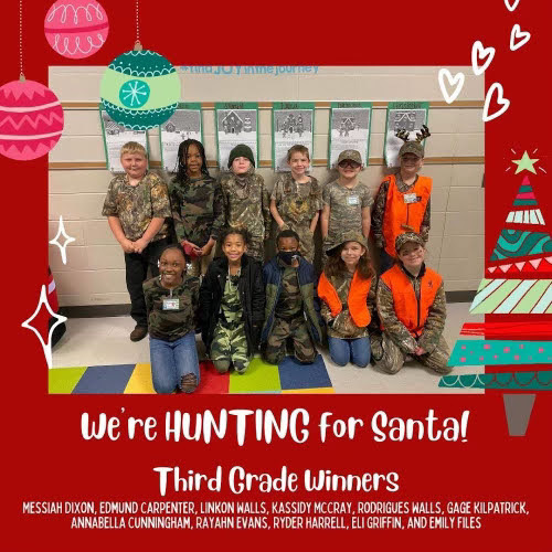 Third  grade hunting for santa winners