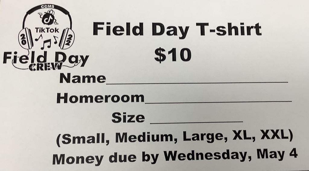 Field day tshirt order form