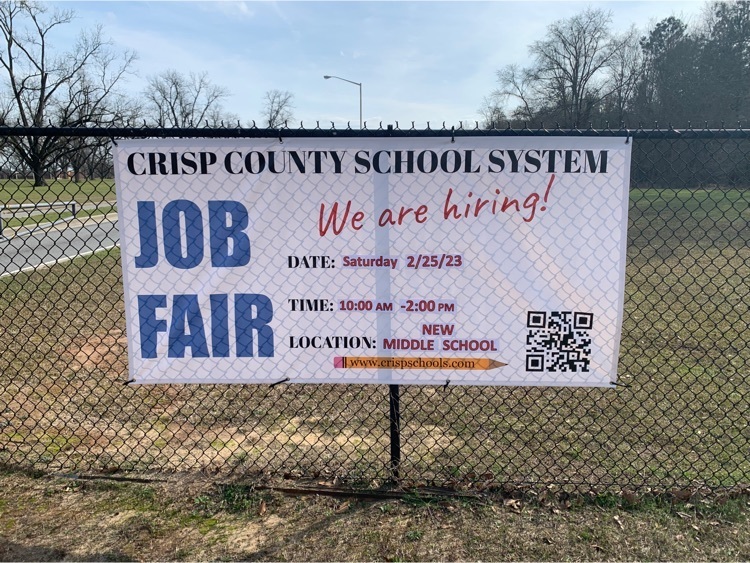 CCSS Local Career Fair on February 25, 2023 from 10-2 at the new middle school 332 Old Hatley Road Cordele, GA  