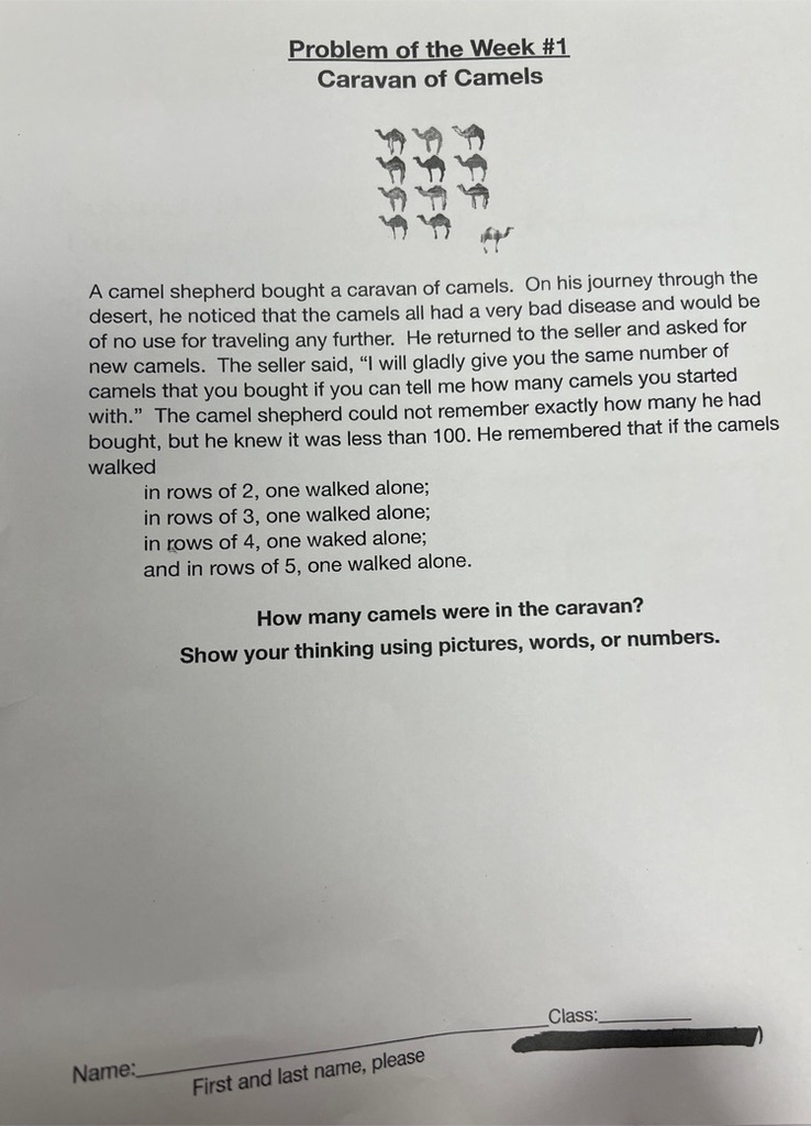 problem of the week paper 